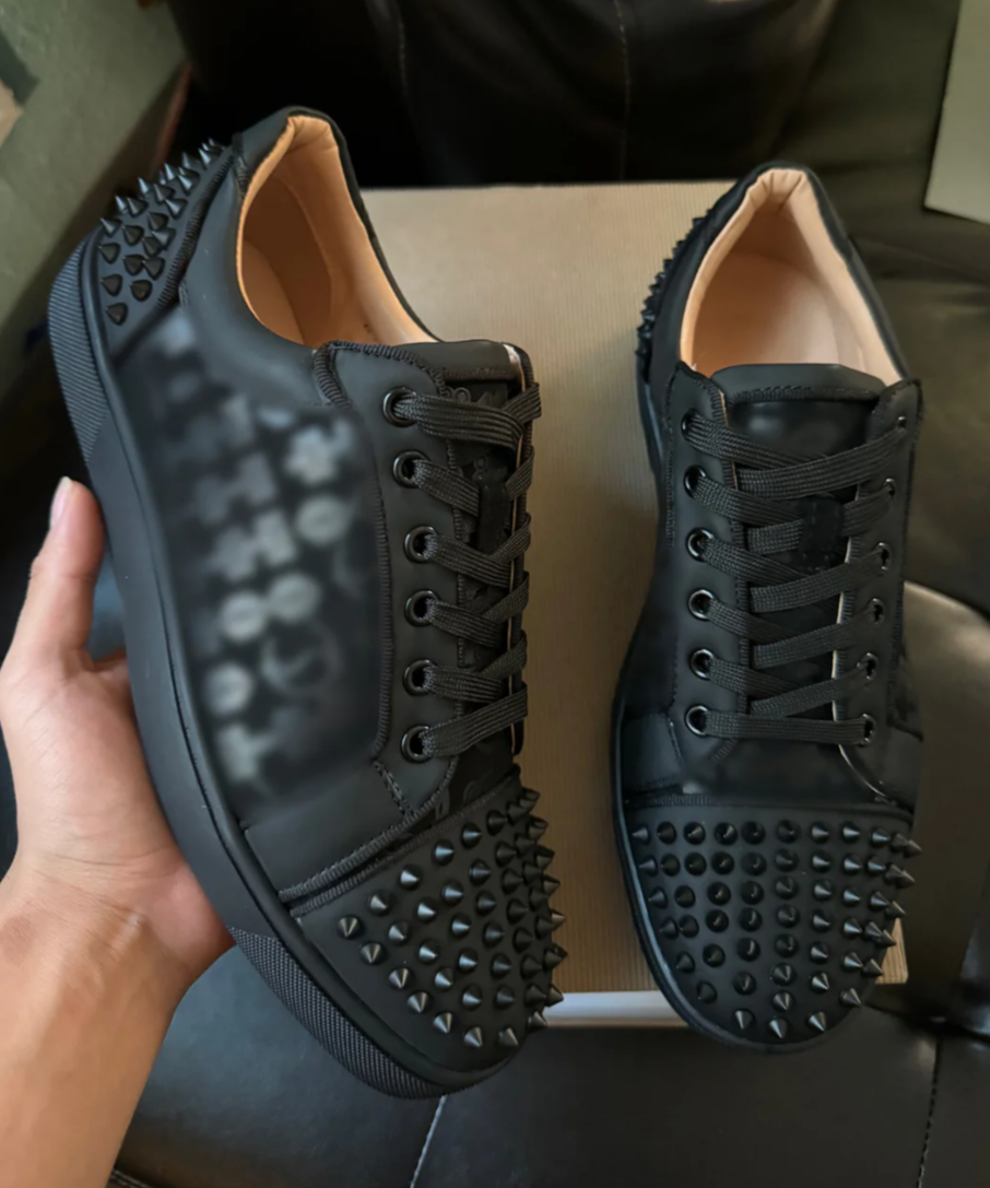 Leather Black Spikes